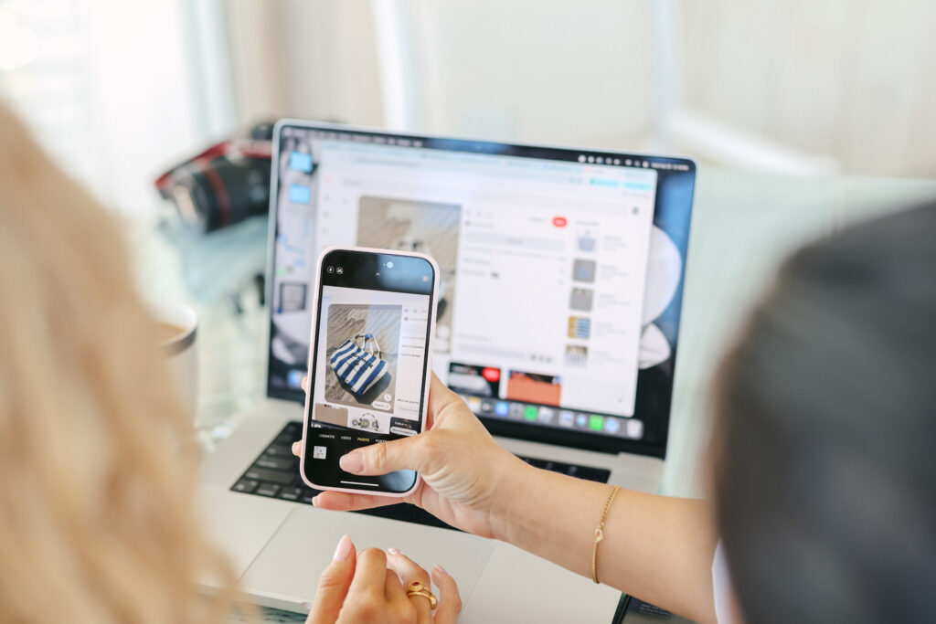 Creative agency team working on brand visuals during a photoshoot
